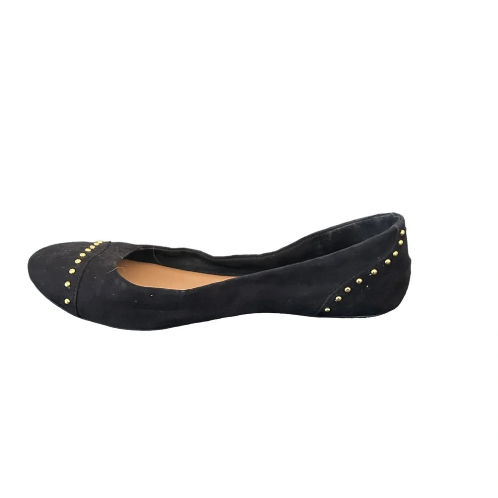 Merona Women’s Black Textile Slip On Studded Ballet Flats Size 9.5 - Picture 6 of 12